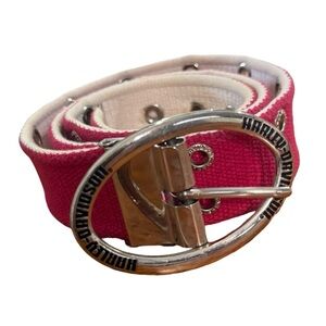 Harley Davidson Pink Canvas Belt Y2K